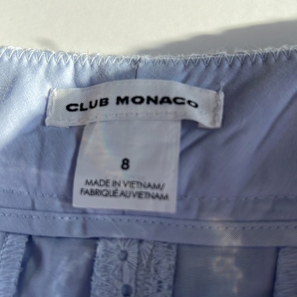 Womens Club Monaco Periwinkle Scalloped Hem Eyelet Shorts - Picture 5 of 9